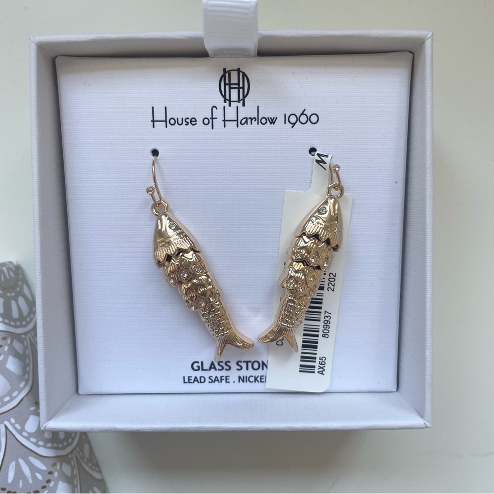 COPY - House of Harlow 1960 Gold Fish Earrings